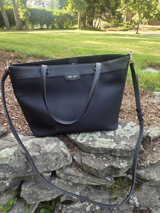 Nine West Handbags - Nine West Black Nylon Tote with Removable Shoulder Strap